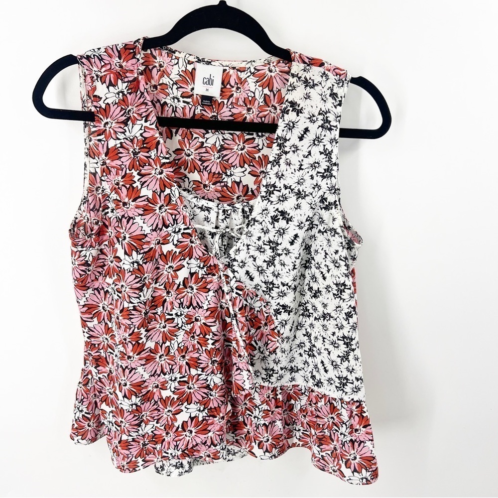 ✅ CAbi Top #5730 Seraphina Multi Color Ditsy Floral Layered Top MEDIUM